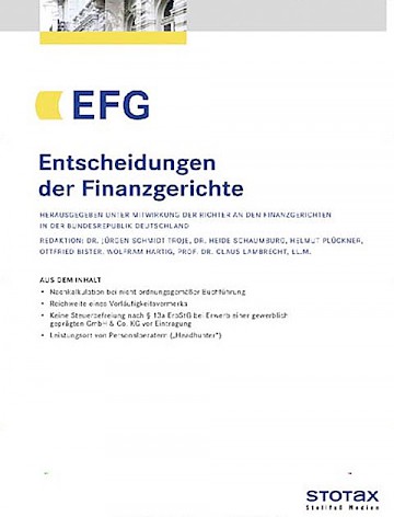 Titelblatt:Entscheidungen der Finanzgerichte EFG