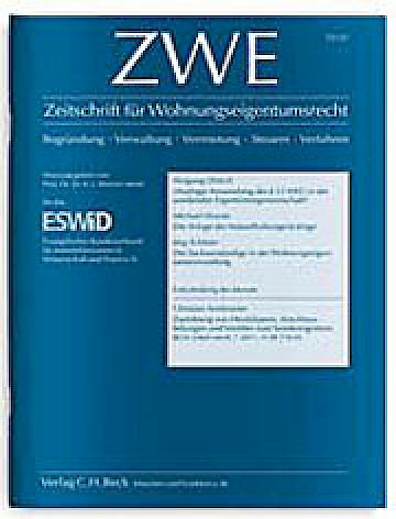 Titelblatt:ZWE - Zeitschrift für Wohnungseigentumsrecht